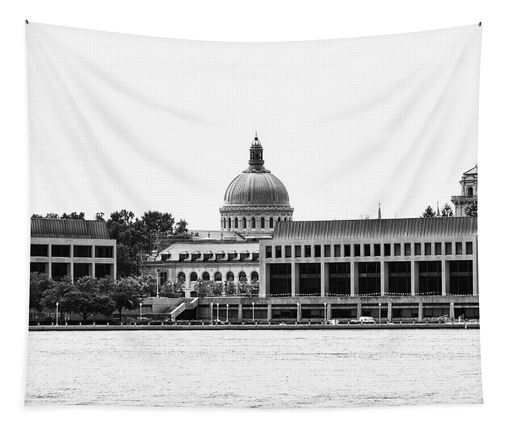 united States Naval Academy Tapestry featuring the photograph Severn River View of United States Naval Academy by Brendan Reals