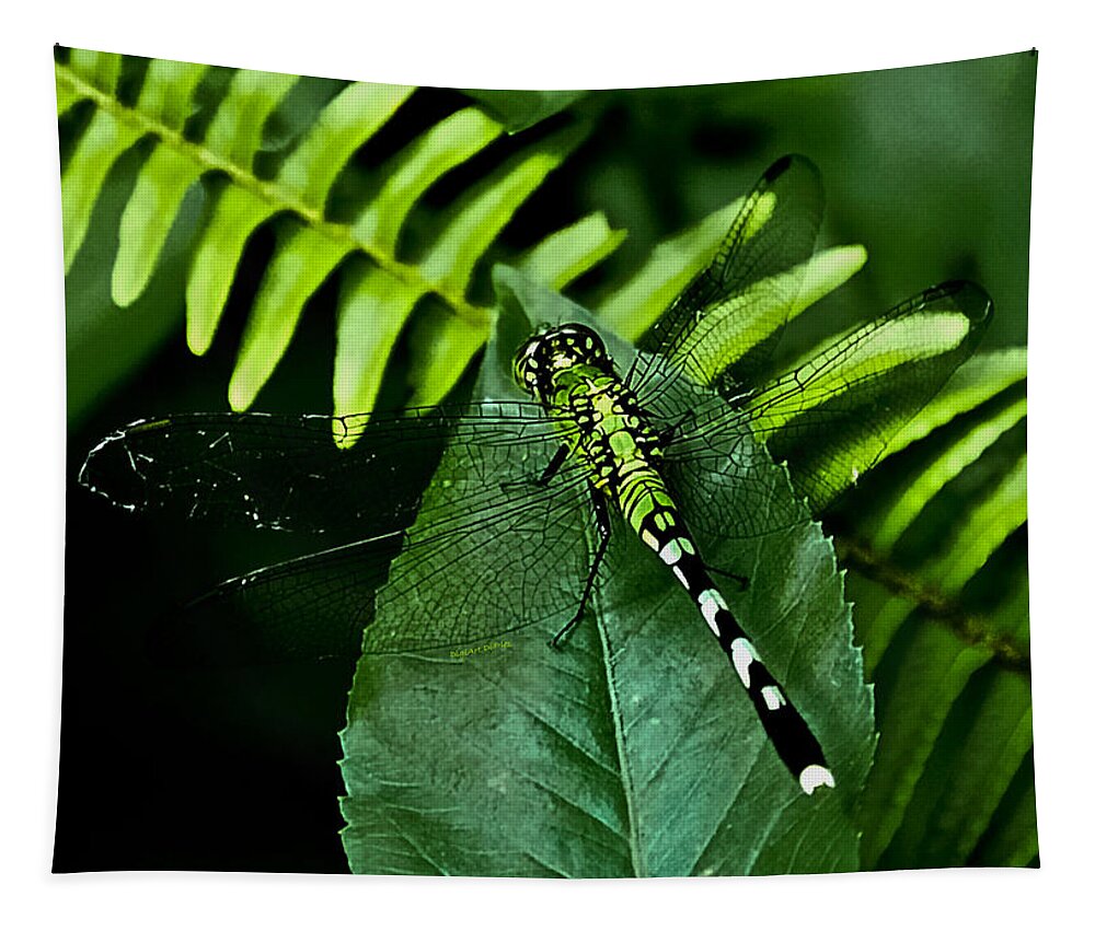 Dragonfly Tapestry featuring the digital art Shades of Green by DigiArt Diaries by Vicky B Fuller