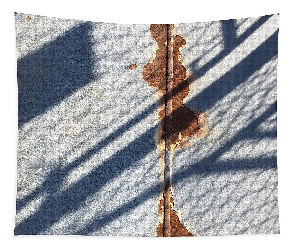 Rusty Floor Tapestry featuring the photograph Shadow on seam by Flavia Westerwelle