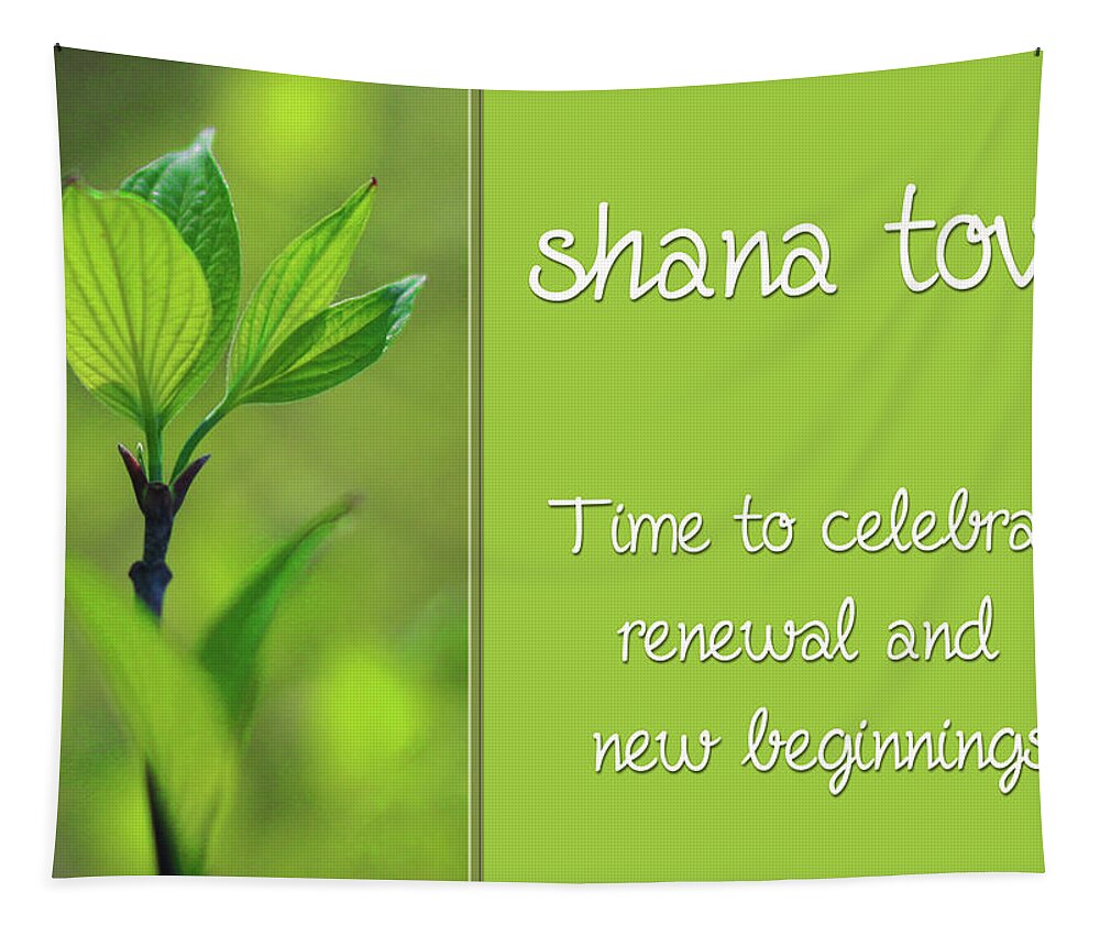 Shana Tova Tapestry featuring the photograph Shana Tova new beginnings card by Denise Beverly