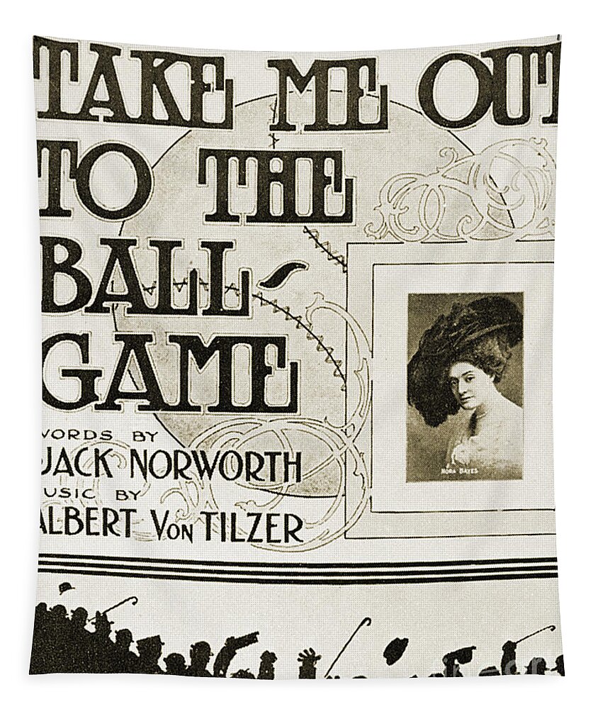 1908 Tapestry featuring the photograph Sheet Music: Take Me Out by Granger