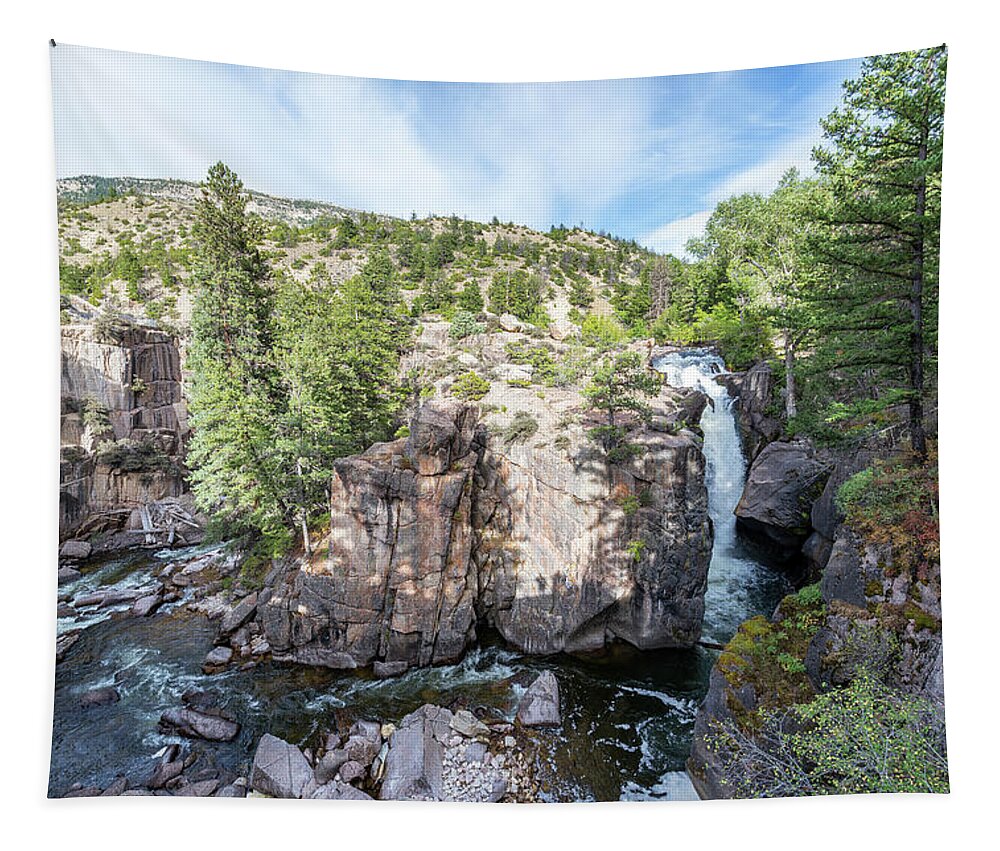 Wyoming Tapestry featuring the photograph Shell Falls and Canyon by Jess Kraft