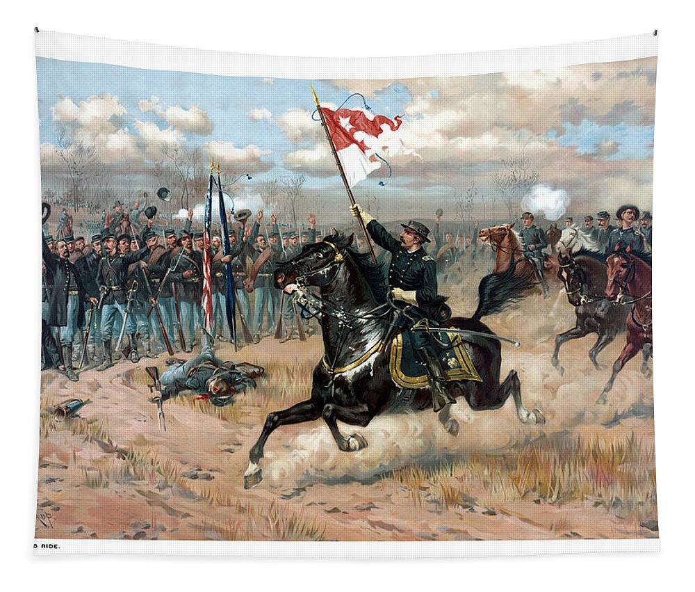 Sheridans Ride Tapestry featuring the painting Sheridan's Ride by War Is Hell Store