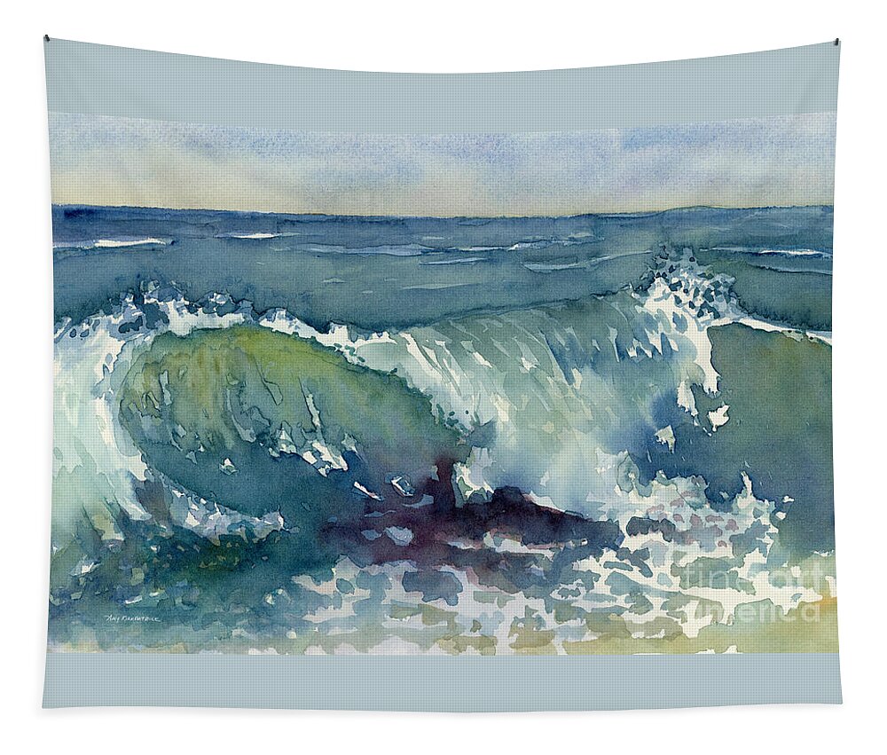 Wave Tapestry featuring the painting Shore Break by Amy Kirkpatrick
