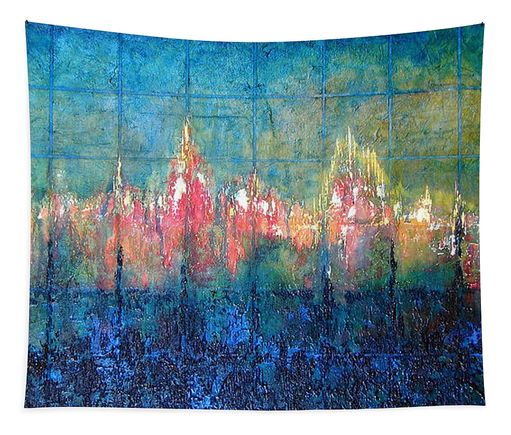 Seascape Tapestry featuring the painting Shorebound by Shadia Derbyshire