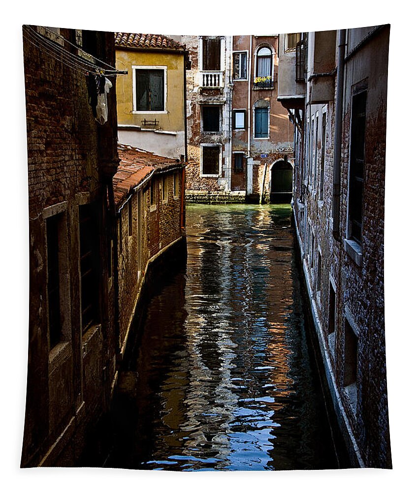 Venice Tapestry featuring the photograph Side Canal by Harry Spitz