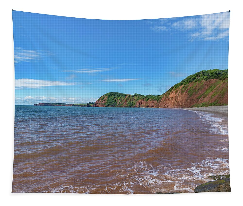 Sidmouth Tapestry featuring the photograph Sidmouth Jurassic Coast by Scott Carruthers