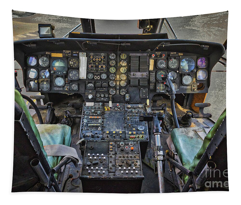 Sikorsky Cockpit Tapestry featuring the photograph Sikorsky Cockpit by Mitch Shindelbower