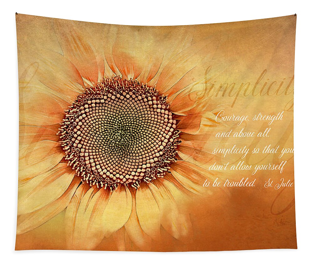 Sunflower Tapestry featuring the digital art Simplicity by Terry Davis