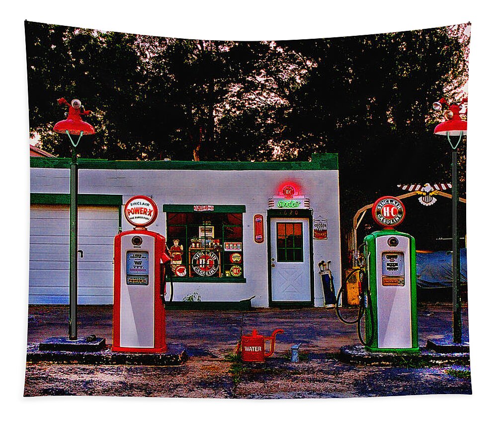 Gas Station Tapestry featuring the photograph Sinclair by Steve Karol