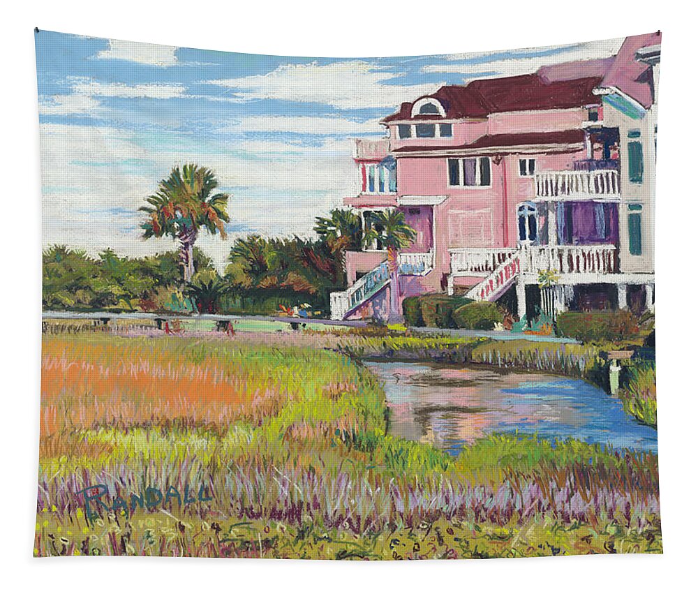 Marsh Tapestry featuring the painting Singleton Beach by David Randall