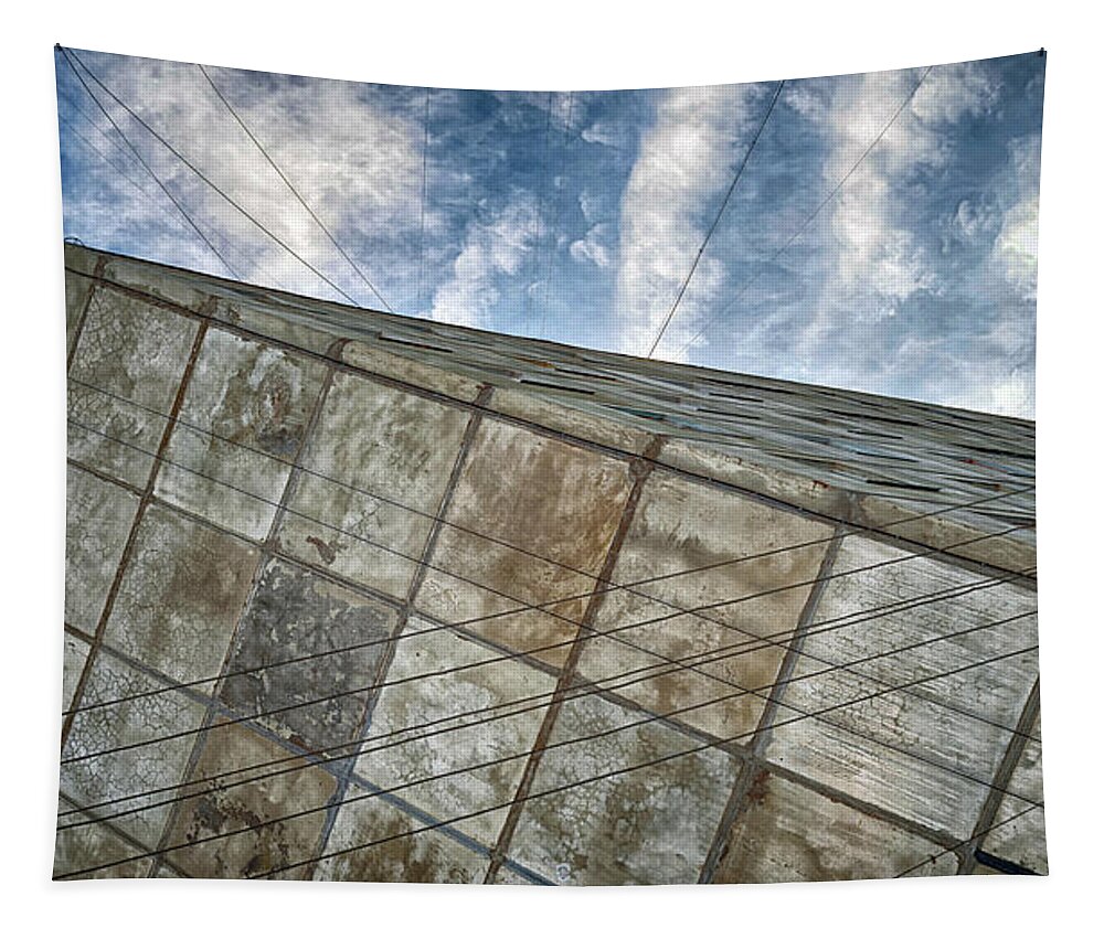 Architecture Tapestry featuring the photograph Sinking Building Sky of Dread by John Williams