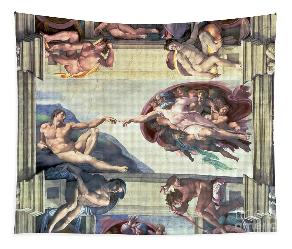 Sistine Chapel Ceiling Creation Of Adam Tapestry