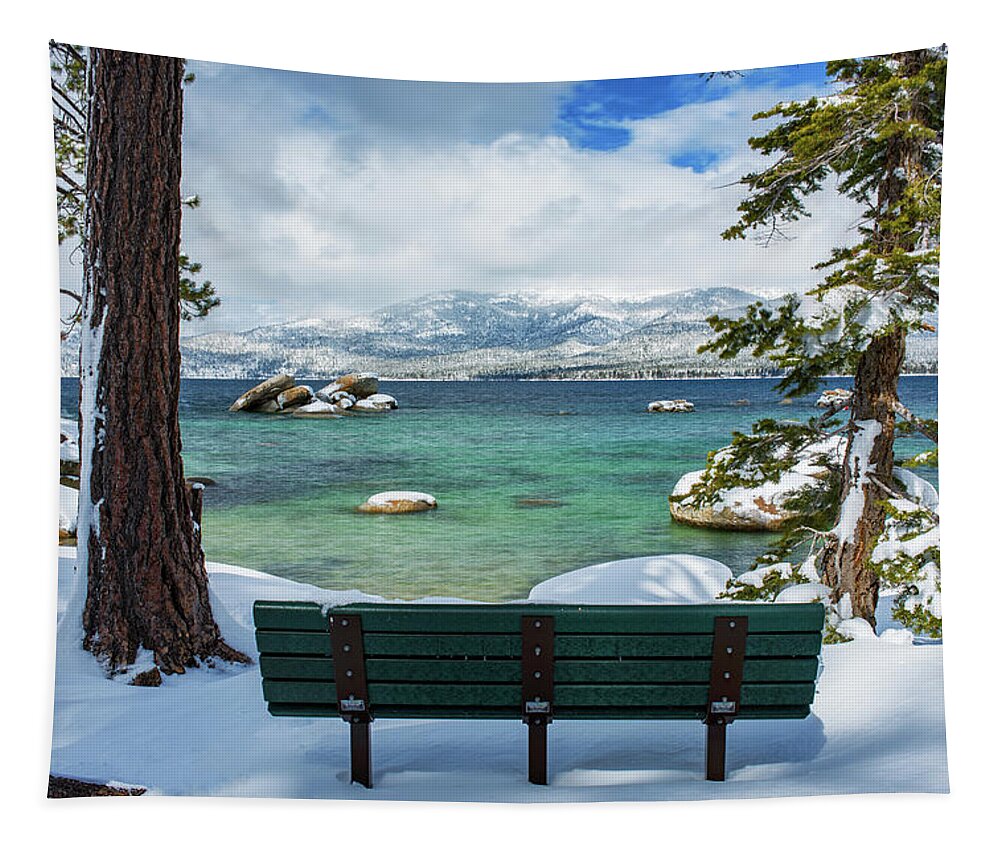 Sand Harbor Tapestry featuring the photograph Sit and Relax by Brad Scott by Brad Scott