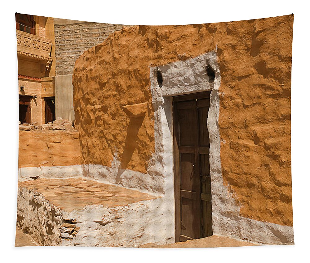 Thatched Tapestry featuring the photograph SKN 1264 Thatched House by Sunil Kapadia