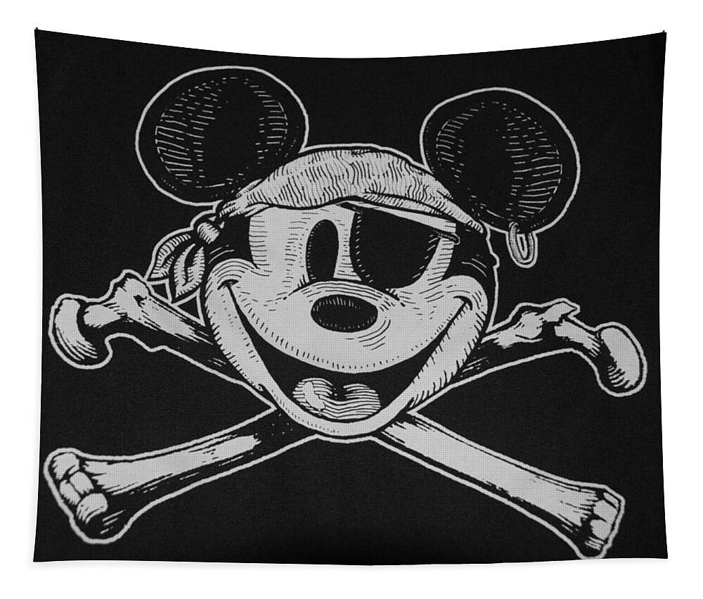 Magic Kingdom Tapestry featuring the photograph Skull And Bones Mickey by Rob Hans
