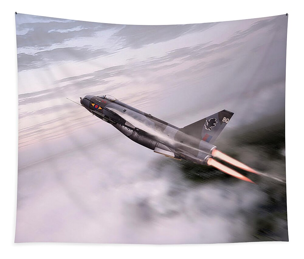 Lightning Art Tapestry featuring the digital art Skyrocket by Airpower Art