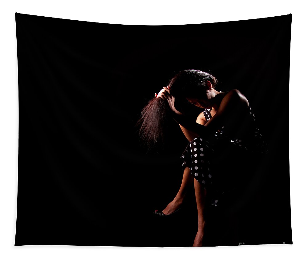 Girl Tapestry featuring the photograph Slipping Through Her Fingers 1284664 by Rolf Bertram