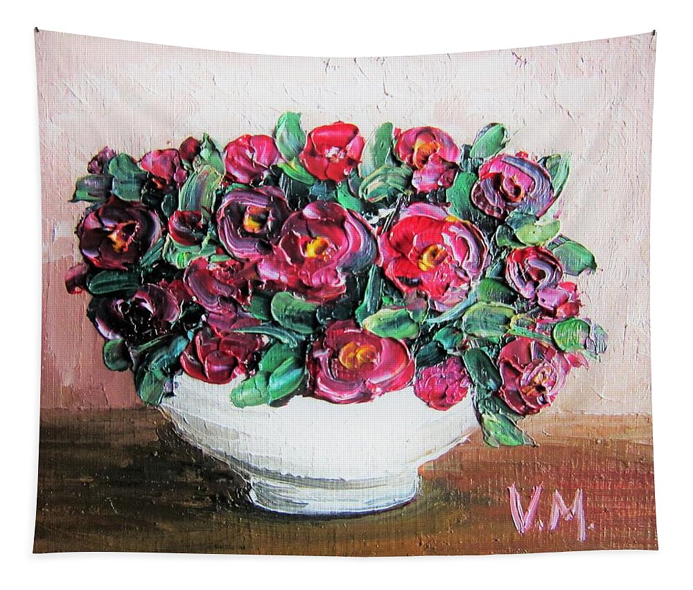Flowers Tapestry featuring the painting Small Flowers by Vesna Martinjak