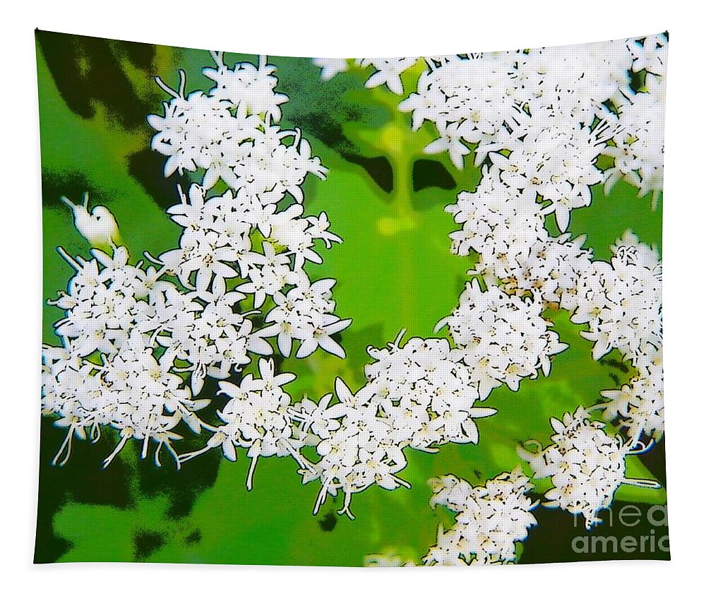 Flower Flowers Photo Photograph Photographs Photographic White Craig Walters A An The Plant Plants Tapestry featuring the digital art Small White Flowers by Craig Walters