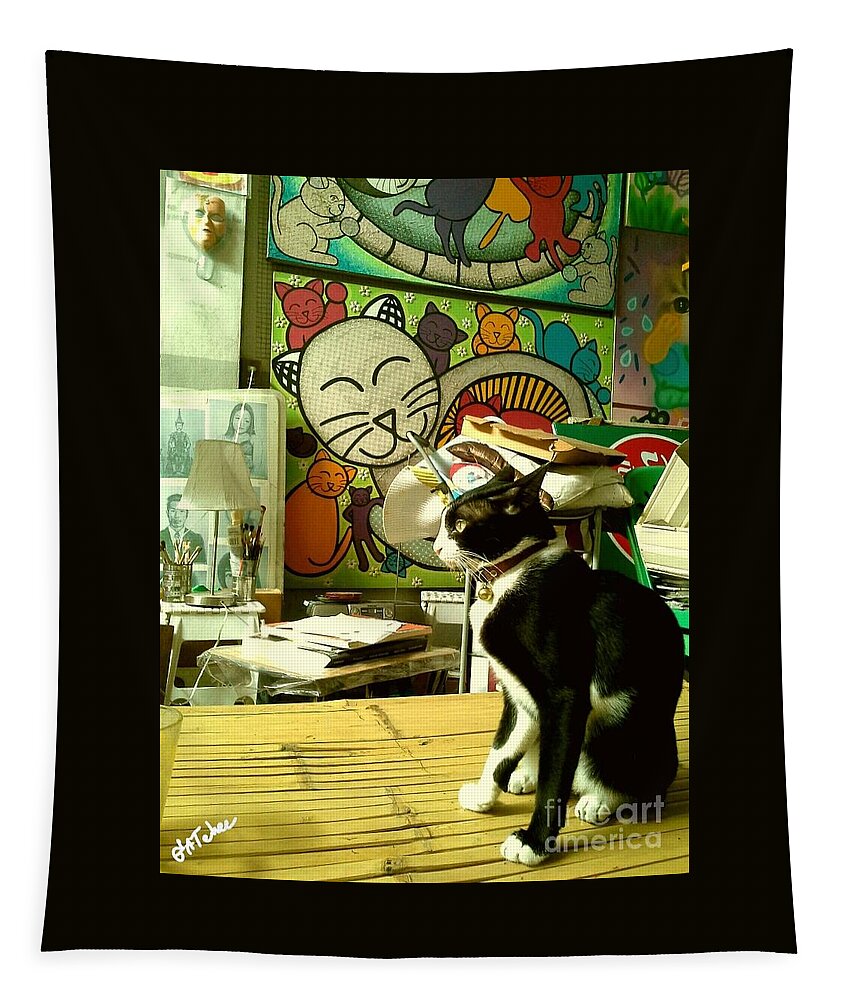 Cat Tapestry featuring the photograph Smell To Fight by Sukalya Chearanantana