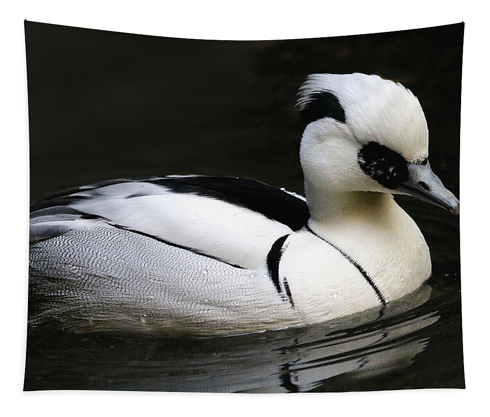 Smew Tapestry featuring the photograph Smew by Living Color Photography Lorraine Lynch