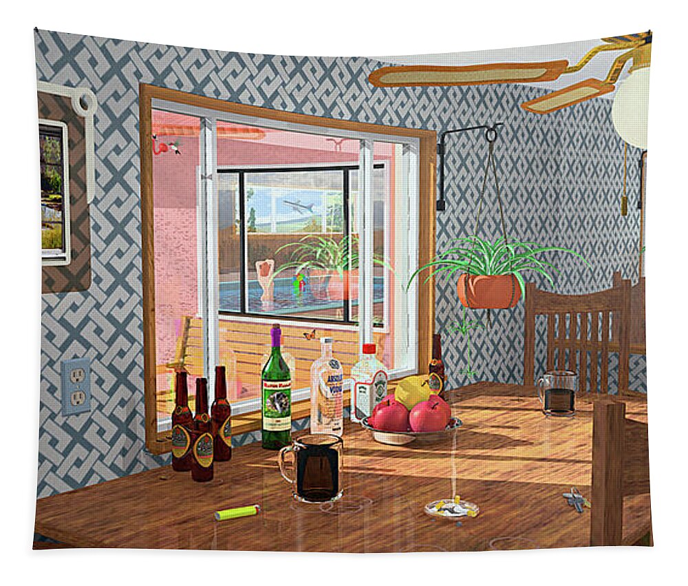 Kitchen Tapestry featuring the photograph Smoke and Mirrors by Peter J Sucy