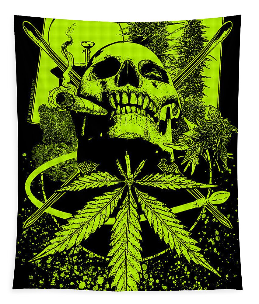 Tony Koehl Tapestry featuring the mixed media Smoke by Tony Koehl