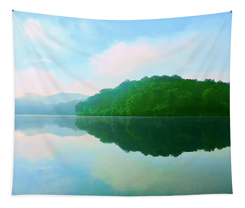 Smokey Mountains Tapestry featuring the photograph Smokey Mountain Lake by Rod Whyte