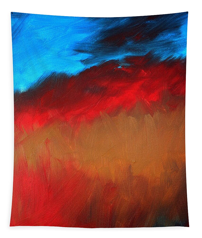 Abstract Tapestry featuring the painting Smoldering Passion by Julie Lueders 