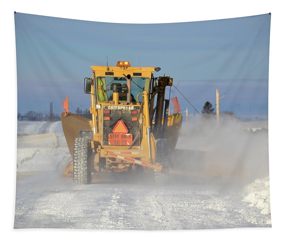 Road Tapestry featuring the photograph Snow Plowing by Bonfire Photography