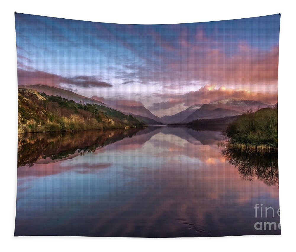 Llanberis Tapestry featuring the photograph Snowdon Sunset by Adrian Evans