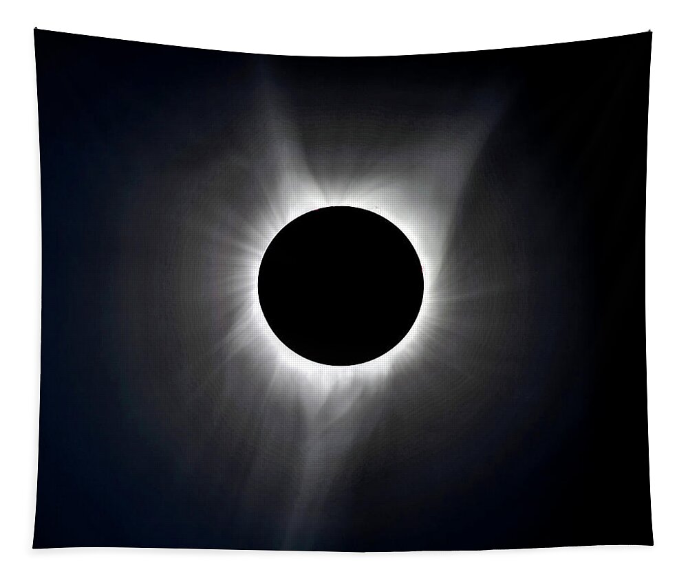Solar Eclipse Tapestry featuring the photograph Solar Eclipse Totality Corona by Judi Dressler