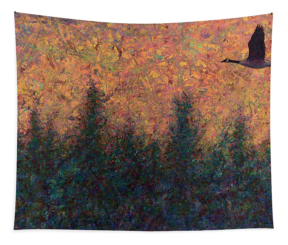 Goose Tapestry featuring the painting Solitary Goose by James W Johnson