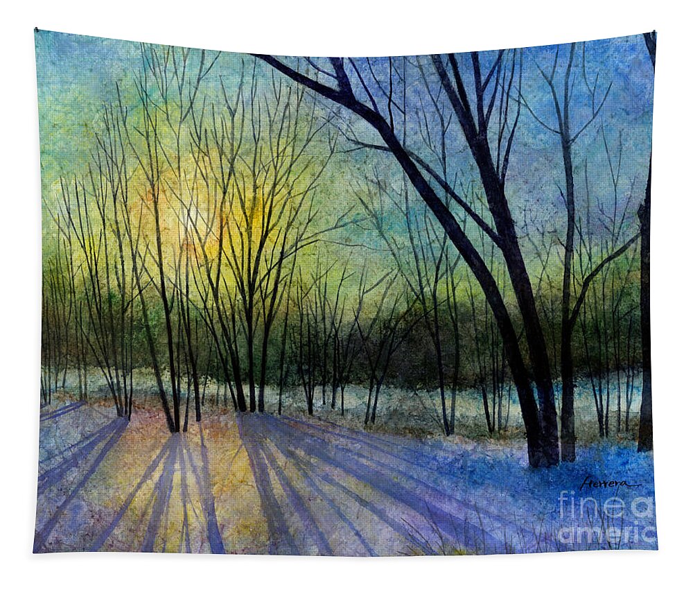 Winter Tapestry featuring the painting Solstice Shadows by Hailey E Herrera