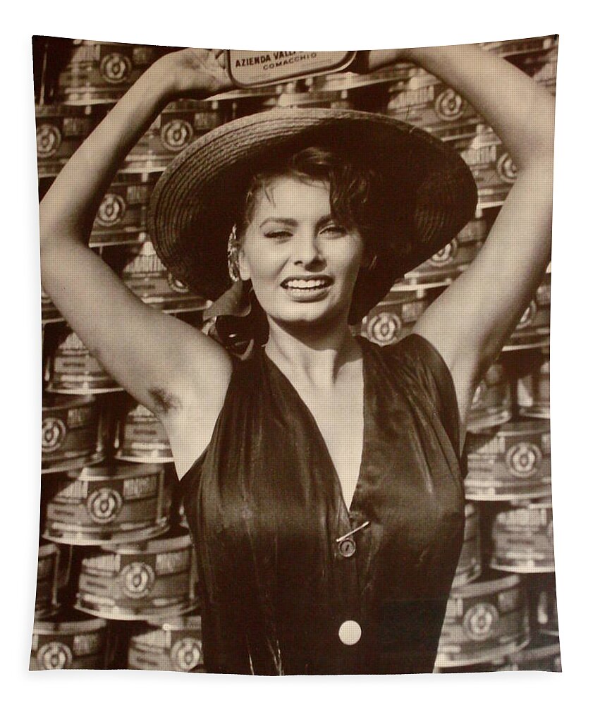 Sophia Loren Tapestry featuring the photograph Sophia Loren On a Poster by Yuri Tomashevi