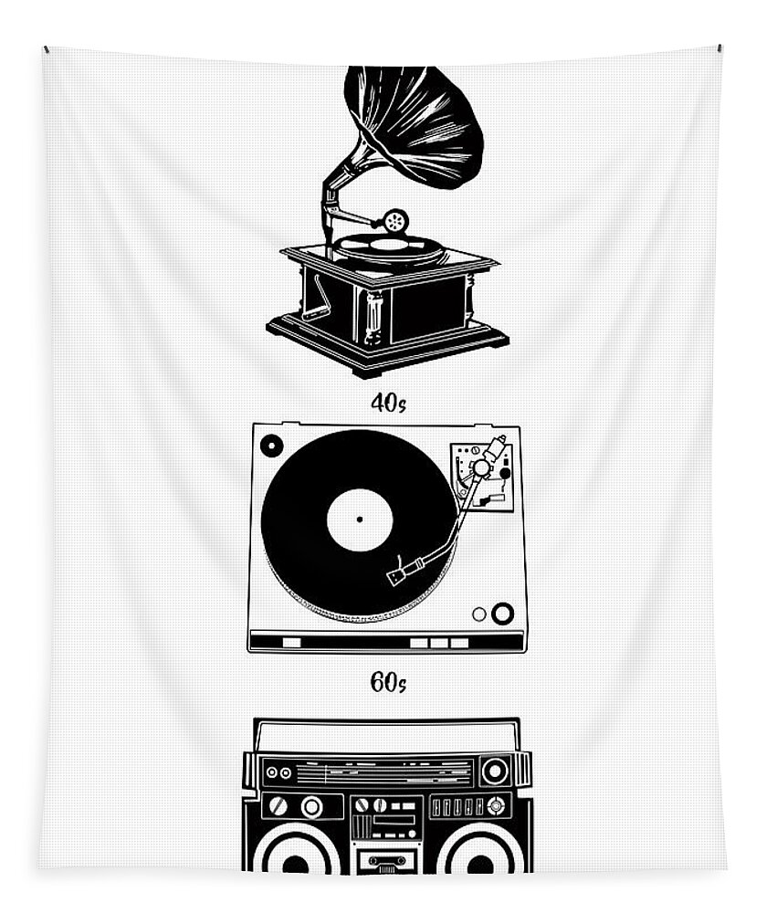 Retro Tapestry featuring the digital art Sound Evolution by Bekim M