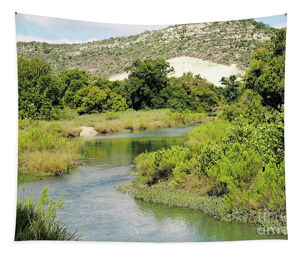 South Llano River Tapestry featuring the photograph South Llano River by Gary Richards
