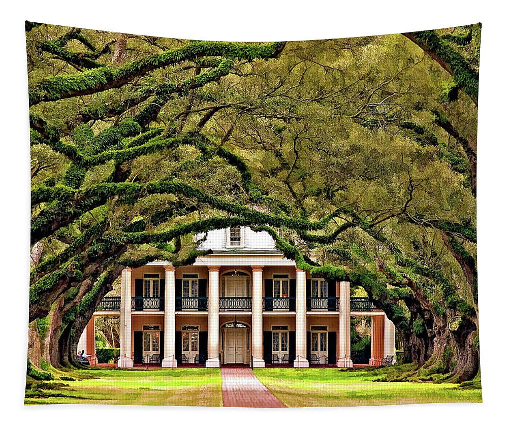 Oak Alley Plantation Tapestry featuring the photograph Southern Class painted by Steve Harrington