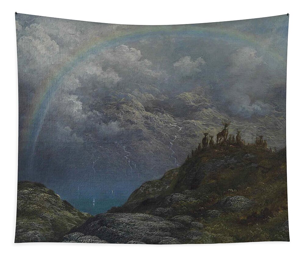 Gustave Dore Tapestry featuring the painting Souvenir de Loch Carron, Ecosse by Gustave Dore