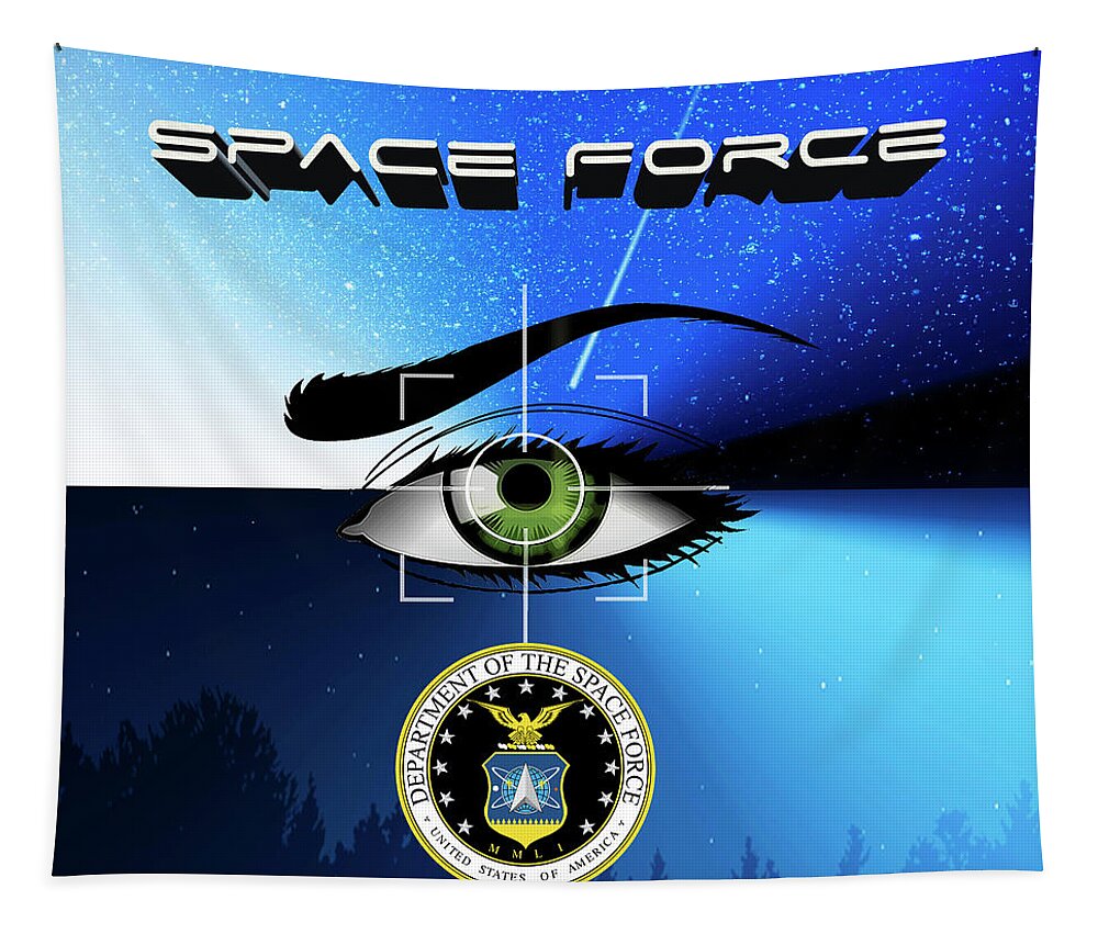 Space Force Tapestry featuring the digital art Space Force by Chuck Staley