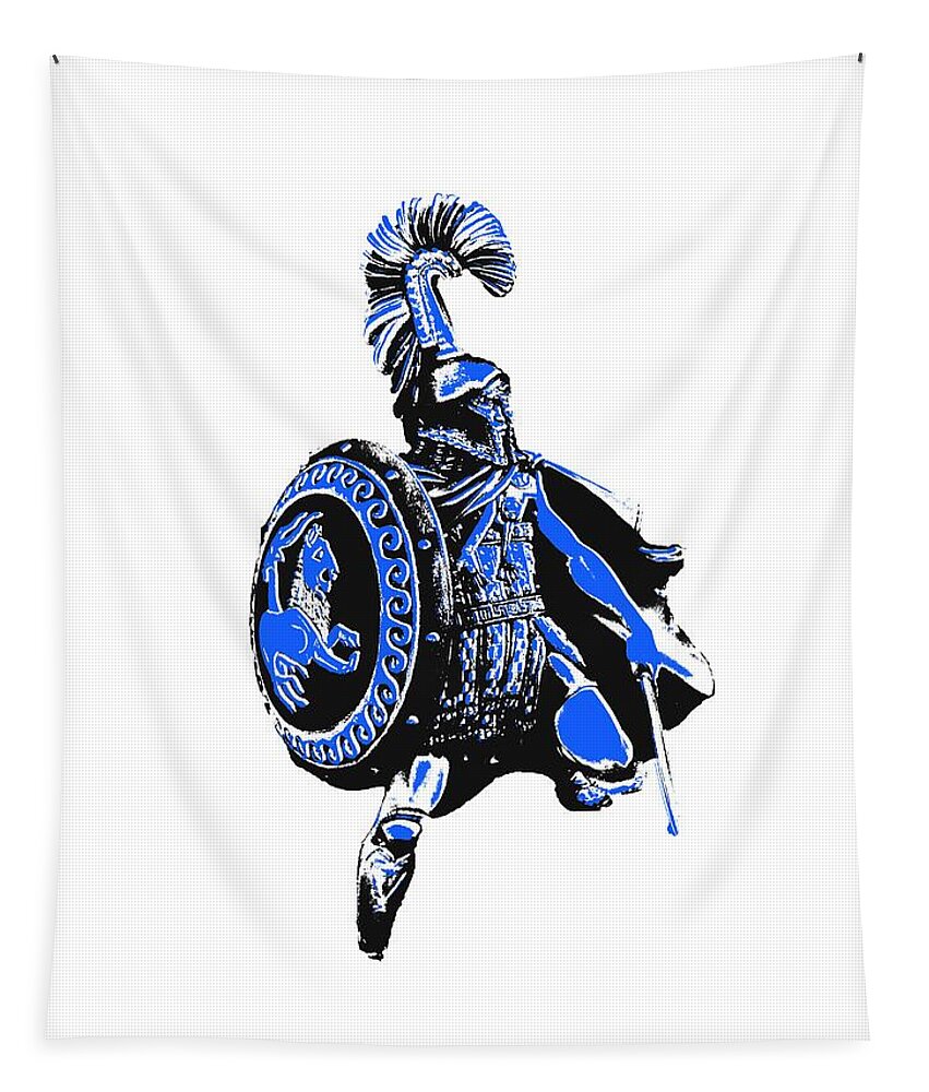 Spartan Warrior Tapestry featuring the painting Spartan hoplite warrior by AM FineArtPrints