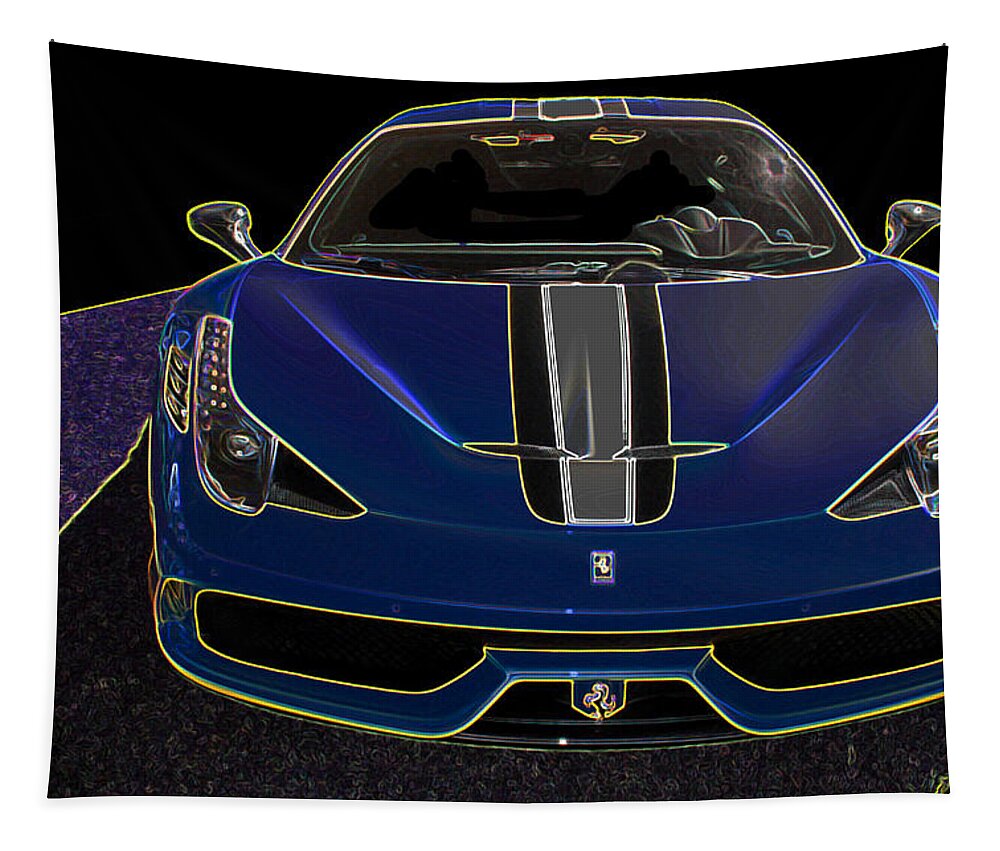 Ferrari Tapestry featuring the drawing Speciale art by Darrell Foster