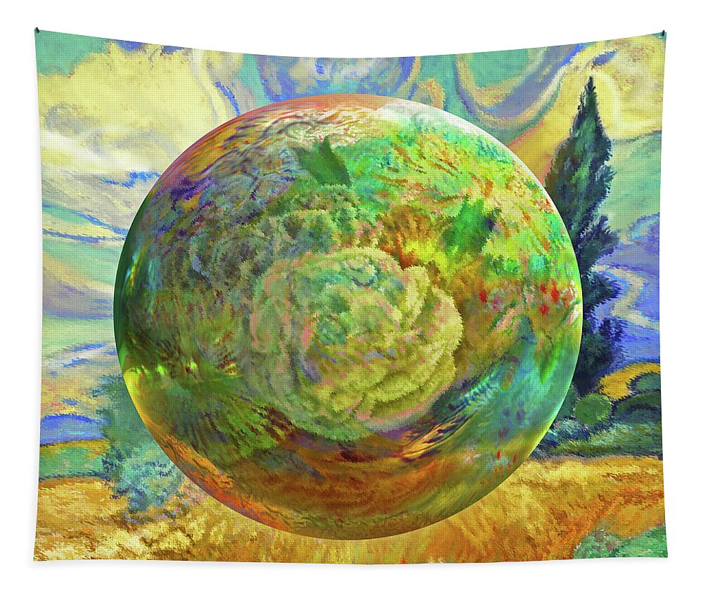Succulents Tapestry featuring the digital art Sphering of Succulents by Robin Moline
