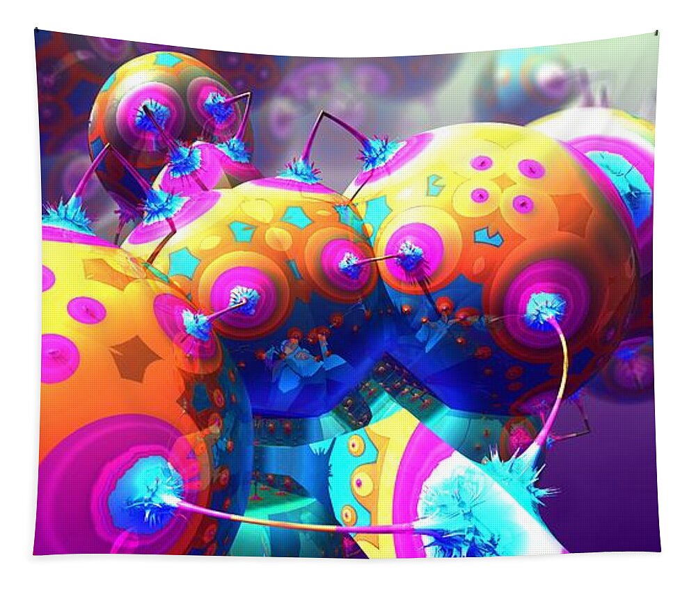 Fractal Tapestry featuring the digital art Spiked Balloonacy by Jon Munson II