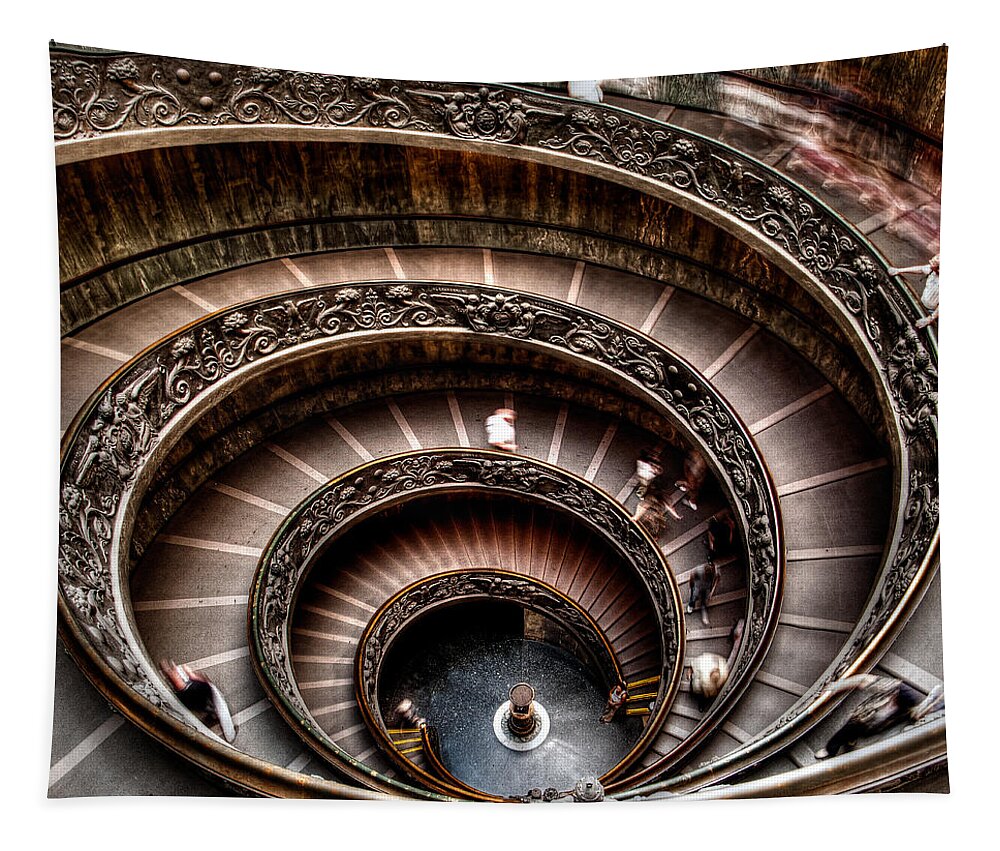 Spiral Staircase Tapestry featuring the photograph Spiral Staircase No1 by Weston Westmoreland