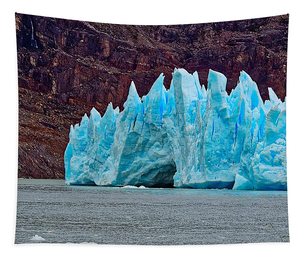Blue Glacier Tapestry featuring the photograph Spires of Blue by Richard Gehlbach
