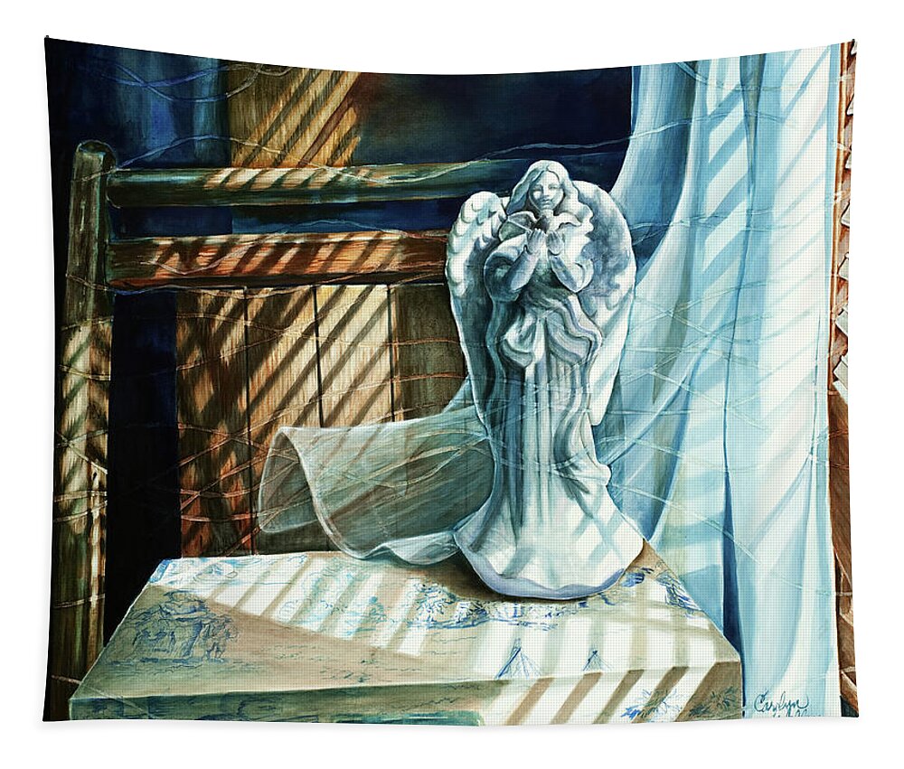 Still Life Tapestry featuring the painting Spirit Breeze by Carolyn Coffey Wallace