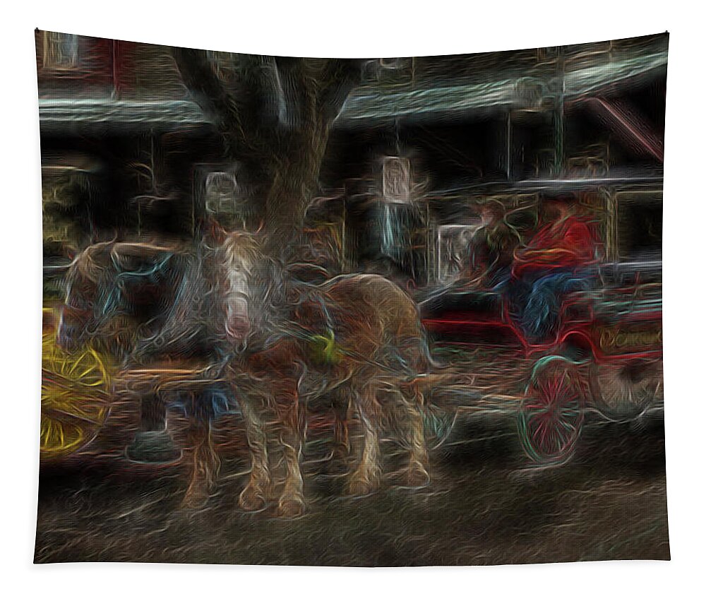 Abstract Tapestry featuring the digital art Spirit Carriage 3 by William Horden
