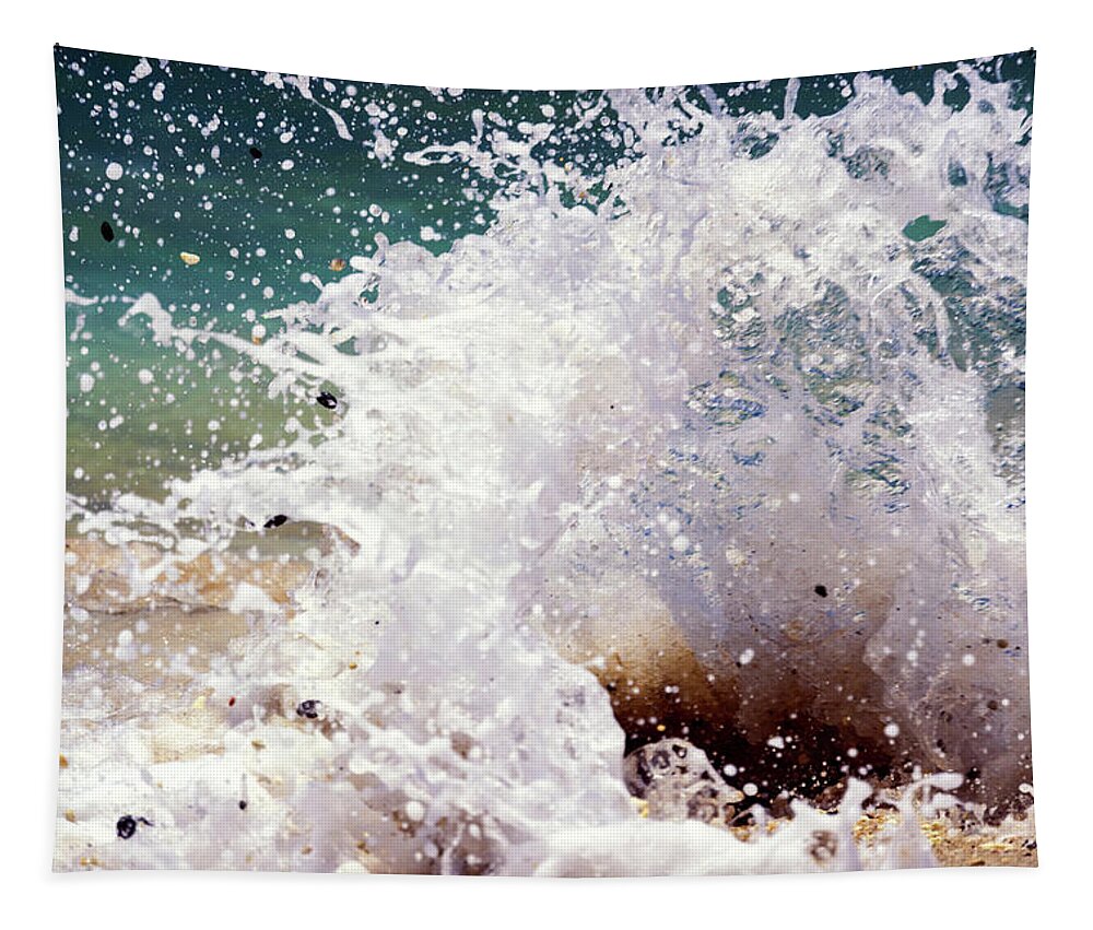 Beach Tapestry featuring the photograph Splash by Christopher Johnson